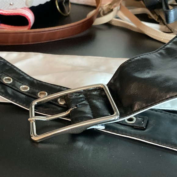 Wide Black Sash Faux Leather Belt - Picture 3 of 3